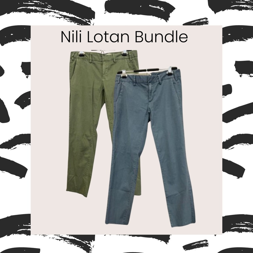 Nili Lotan Bundle!!  East Hampton Pant x2-green and blue